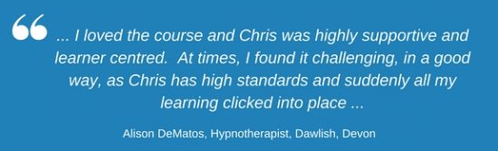 Testimonial Ali DeMatos - Gain A Diploma In Hypnotherapy at The Devon School Of Hypnotherapy